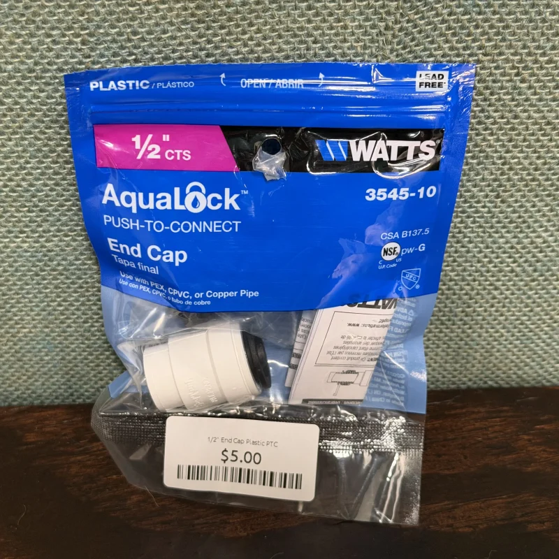 1/2" End Cap Plastic PTC
