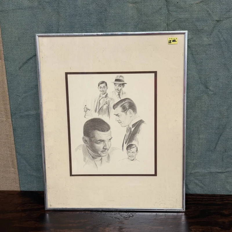 Many Faces of Clark Gable Pencil Drawing - Ph