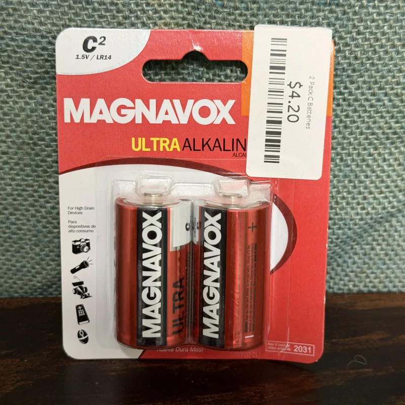 2 Pack C Batteries