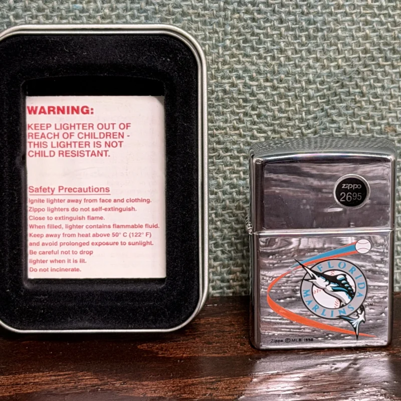 Florida Marlins Zippo New Sealed - Chrome - Ph